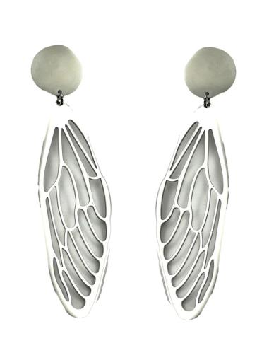 PENDIENTES LARGOS PLATEADOS ALAS DE MARIPOSA | JOYAS ONLINE