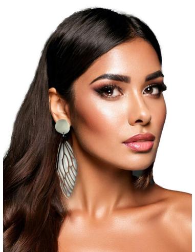 PENDIENTES LARGOS PLATEADOS ALAS DE MARIPOSA | JOYAS ONLINE
