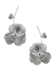 PENDIENTES MUJER PLATEADOS CON FLORES PARA BODAS | JOYAS DE INVITADA