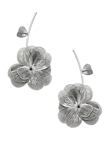 PENDIENTES MUJER PLATEADOS CON FLORES PARA BODAS | JOYAS DE INVITADA
