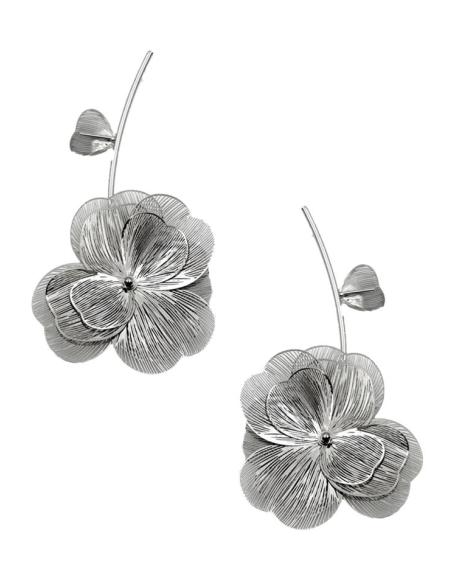 PENDIENTES MUJER PLATEADOS CON FLORES PARA BODAS | JOYAS DE INVITADA