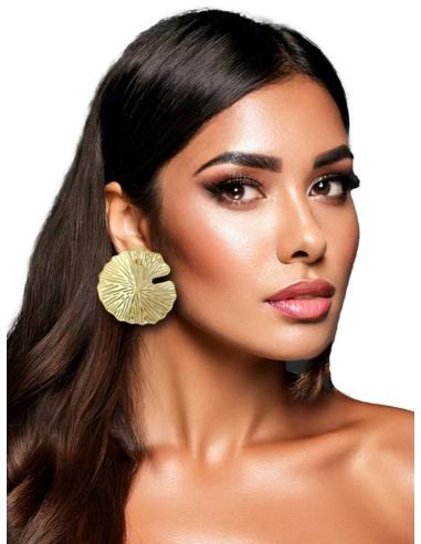 PENDIENTES MUJER DORADOS FLOR PARA BODAS | ACCESORIOS INVITADAS