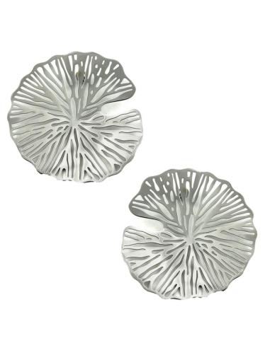 PENDIENTES MUJER PLATEADOS FLOR PARA BODAS | ACCESORIOS INVITADAS