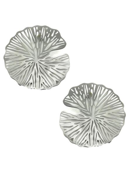 PENDIENTES MUJER PLATEADOS FLOR PARA BODAS | ACCESORIOS INVITADAS