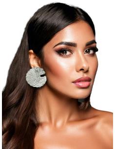 PENDIENTES MUJER PLATEADOS FLOR PARA BODAS | ACCESORIOS INVITADAS 2