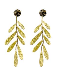 PENDIENTES MUJER DORADOS LARGOS CON HOJAS | JOYAS ONLINE