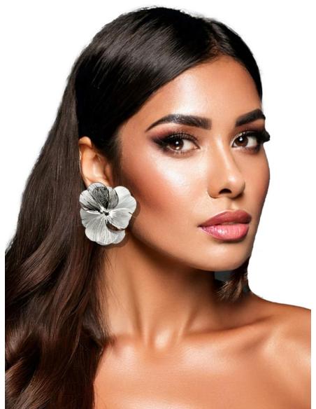 PENDIENTES MUJER PLATEADOS CORTOS PARA BODAS | JOYAS DE INVITADA