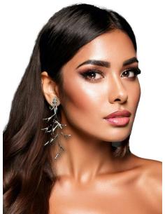 PENDIENTES MUJER PLATEADOS LARGOS RAMA CORAL | ACCESORIOS UNICOS 2
