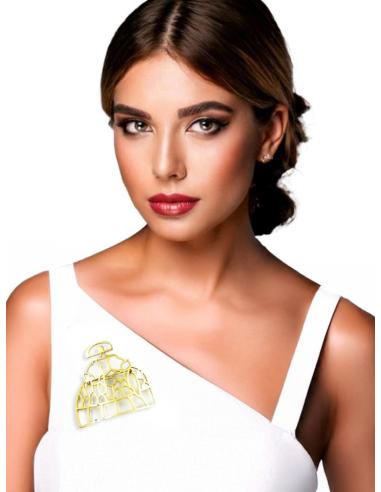 BROCHES DORADOS PARA MUJER DE MENINAS CALADAS | JOYAS MADRID