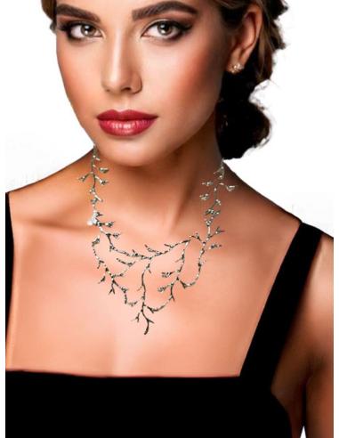 COLLARES MUJER PLATEADOS CORTOS CON CORALES | JOYAS DE DISEÑO