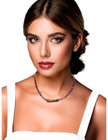 COLLARES MORADOS MUJER DE PIEDRAS SEMIPRECIOSAS | JOYAS DE MODA
