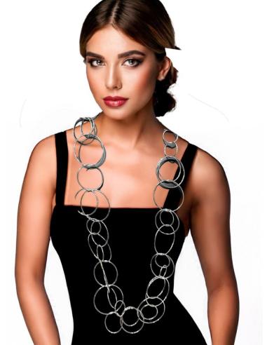 COLLARES PLATEADOS LARGOS DE ESLABONES DE MODA | JOYAS DE ACERO