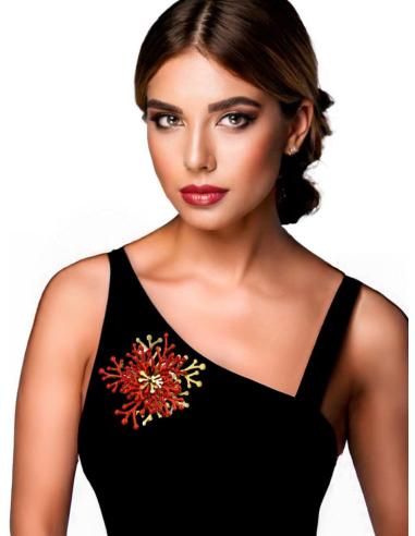 BROCHES ROJOS PARA MUJER VISTOSO DISEÑO CORAL | COMPLEMENTOS MODA