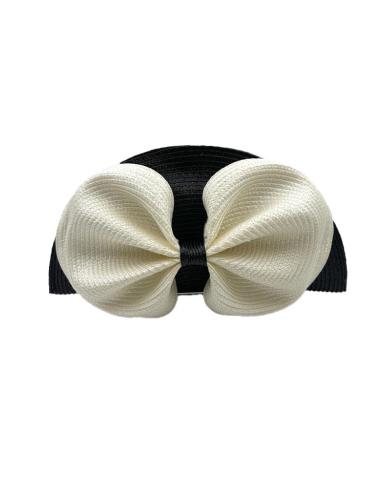 BOLSOS BLANCOS Y NEGROS ABANICO LAZO RAFIA DE BODA | BOLSOS INVITADA