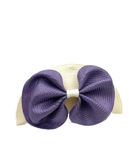 BOLSOS BODA BLANCOS Y MORADOS ABANICO LAZO RAFIA | BOLSOS INVITADA