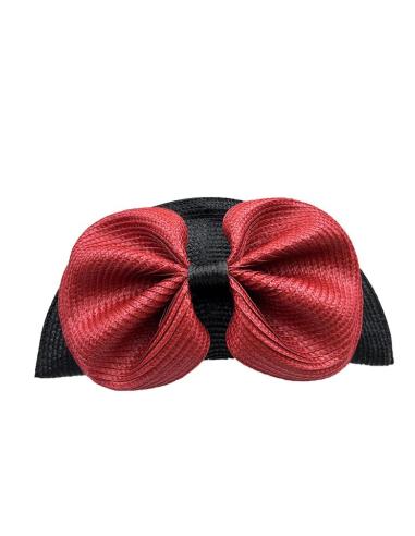 BOLSOS ROJOS Y NEGROS ABANICO LAZO RAFIA DE BODA | BOLSOS INVITADA