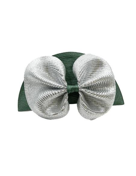 BOLSOS VERDES Y PLATA ABANICO LAZO RAFIA DE BODA | BOLSOS INVITADA
