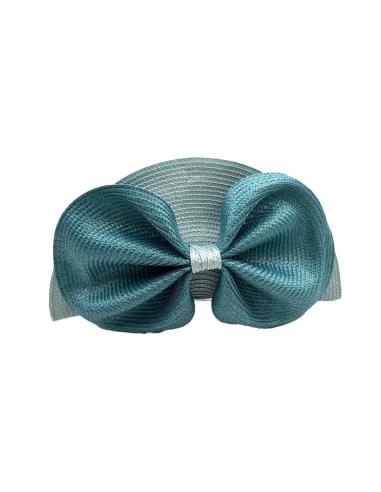 BOLSOS AZULES ABANICO LAZO RAFIA DE BODA | BOLSOS INVITADA