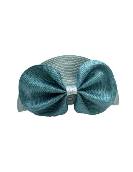 BOLSOS AZULES ABANICO LAZO RAFIA DE BODA | BOLSOS INVITADA