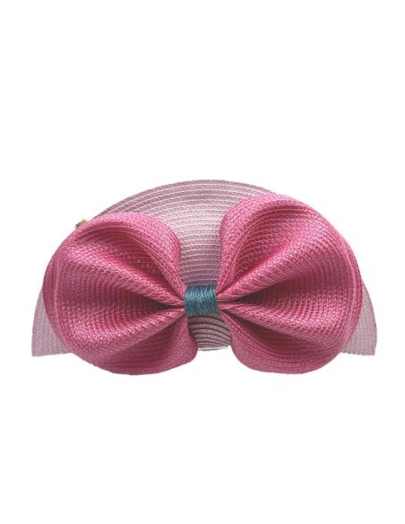 BOLSOS FUCSIAS Y ROSAS ABANICO LAZO RAFIA DE BODA | BOLSOS INVITADA