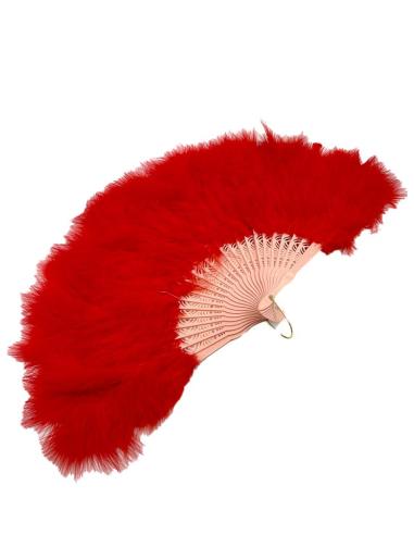 ABANICOS FIESTA DE PLUMAS ROJOS AÑOS VEINTE | COMPLEMENTOS MUJER