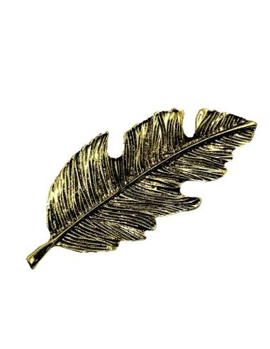 BROCHES MUJER DORADOS ENVEJECIDO HOJA ELEGANTE | ACCESORIOS MODA