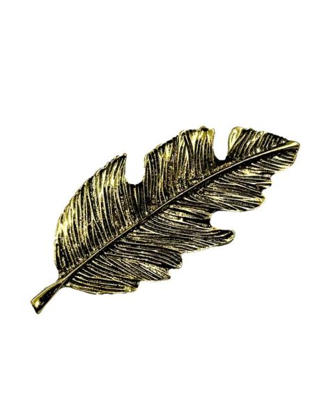 BROCHES MUJER DORADOS ENVEJECIDO HOJA ELEGANTE | ACCESORIOS MODA