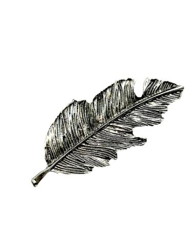 BROCHES MUJER PLATEADOS ENVEJECIDO HOJA ELEGANTE | ACCESORIOS MODA