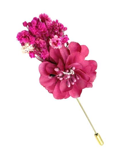 BROCHES ALFILER BUGAMBILIAS DE FLORES SECAS Y TELA | BROCHES MUJER BODAS