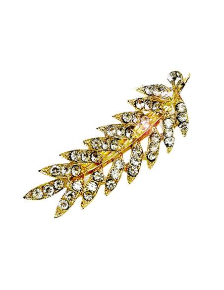 BROCHES BODA DORADOS PEQUEÑOS CON CRISTAL BRILLO | BROCHES MUJER