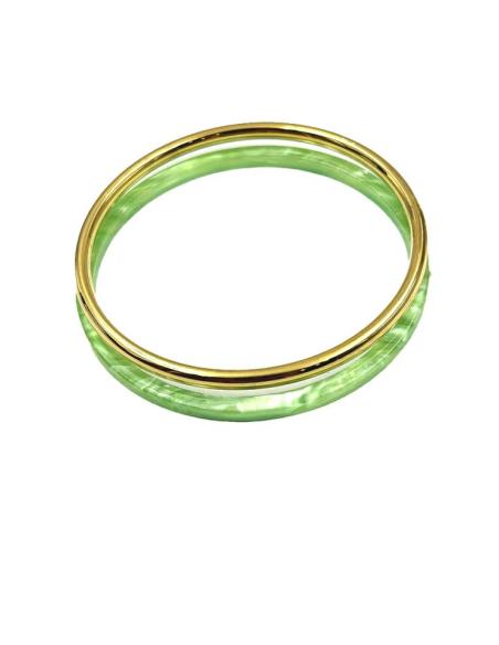 PULSERAS MUJER DORADAS Y VERDES AGUA | JOYAS MUJER ACERO