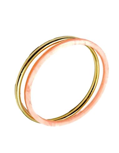 PULSERAS MUJER DORADAS Y CORAL | JOYAS MUJER ACERO