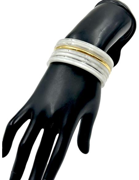 PULSERAS MUJER DORADAS Y BLANCAS AROS SEMANARIO | ACCESORIOS MODA