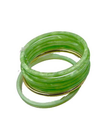 PULSERAS MUJER VERDES AGUA Y DORADAS SEMANARIO | ACCESORIOS MODA