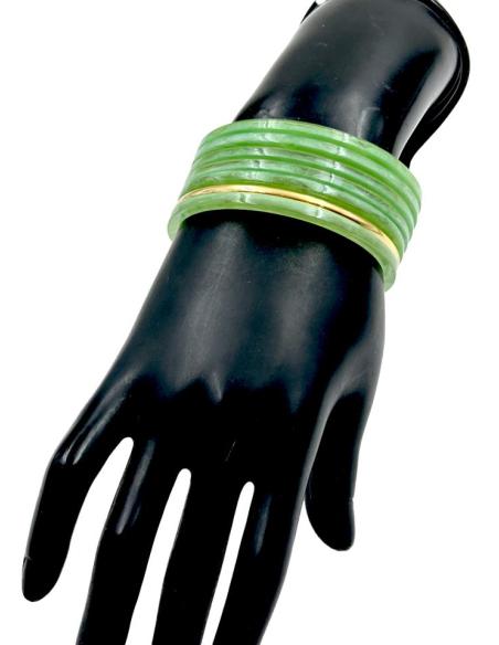 PULSERAS MUJER VERDES AGUA Y DORADAS SEMANARIO | ACCESORIOS MODA