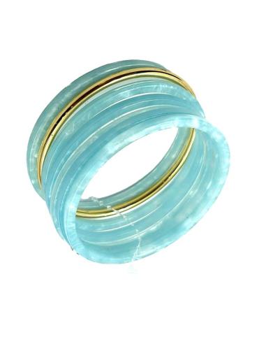 PULSERAS MUJER AZULES CLARO Y DORADAS SEMANARIO | ACCESORIOS MODA