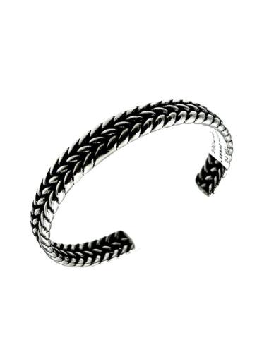 PULSERAS HOMBRE DE ACERO DIBUJO TRENZA DOBLE | COMPLEMENTOS HOMBRE