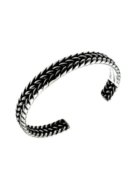 PULSERAS HOMBRE DE ACERO DIBUJO TRENZA DOBLE | COMPLEMENTOS HOMBRE