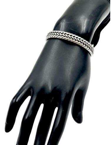 PULSERAS HOMBRE DE ACERO DIBUJO TRENZA DOBLE | COMPLEMENTOS HOMBRE
