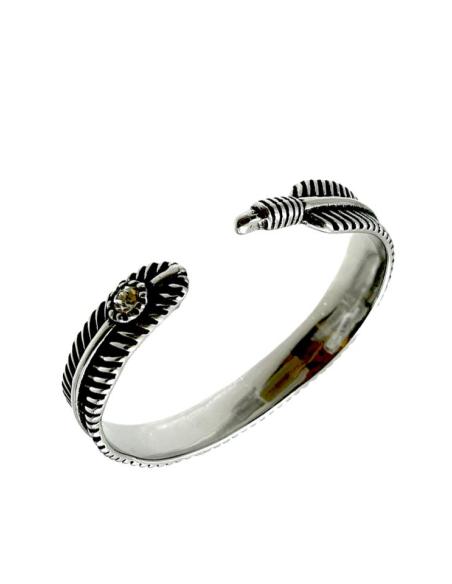 PULSERAS HOMBRE DE ACERO DISEÑO PLUMA | COMPLEMENTOS HOMBRE