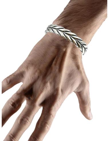 PULSERAS HOMBRE DE ACERO CON DISEÑO ESPIGA | COMPLEMENTOS HOMBRE