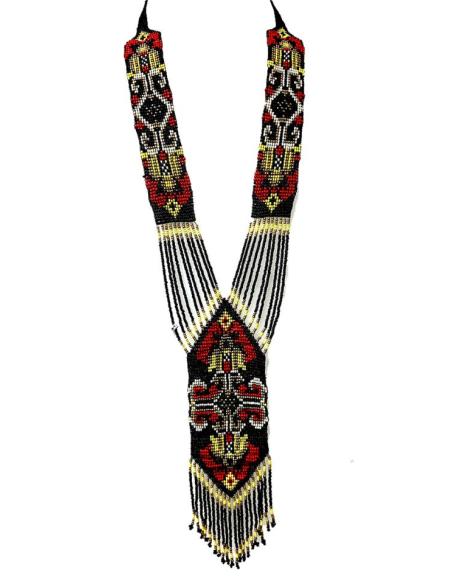COLLARES ROJOS Y NEGROS LARGOS DISEÑO CHAQUIRA | COLLARES ARTESANALES