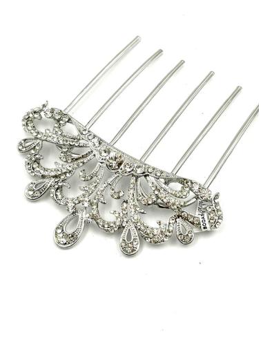 PEINETAS PLATEADAS PARA BODAS CON PEDRERIA VINTAGE | TOCADOS MUJER
