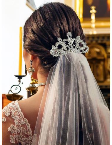PEINETAS PLATEADAS PARA BODAS CON PEDRERIA VINTAGE | TOCADOS MUJER