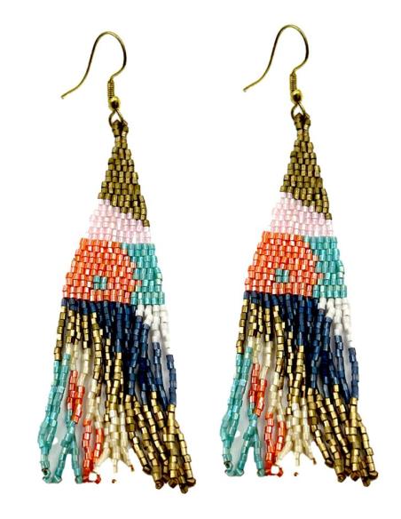 PENDIENTES HIPPIES LARGOS EN MULTICOLOR Y FLECOS | ACCESORIOS BOHO CHIC