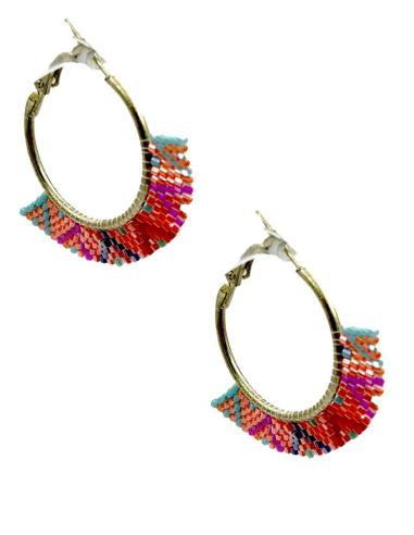 PENDIENTES DE AROS NARANJAS ROJOS Y TURQUESAS | MODA MUJER