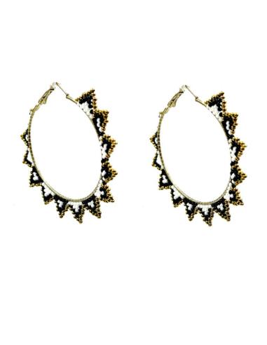 PENDIENTES AROS GRANDES BLANCOS Y NEGROS | ACCESORIOS MUJER