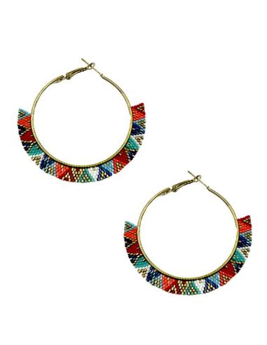 PENDIENTES MUJER DE AROS MULTICOLORES | ACCESORIOS BOHO