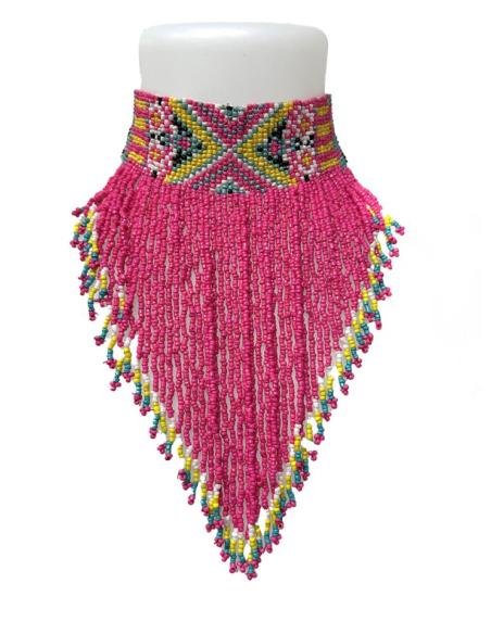 COLLARES FUCSIAS CHOKER ESTILO NATIVO AMERICANO | ACCESORIOS BOHO