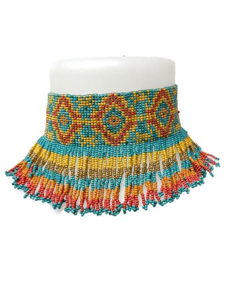 COLLARES CHOKER VERDES TURQUESAS Y NARANJAS BOHO | ACCESORIOS MODA